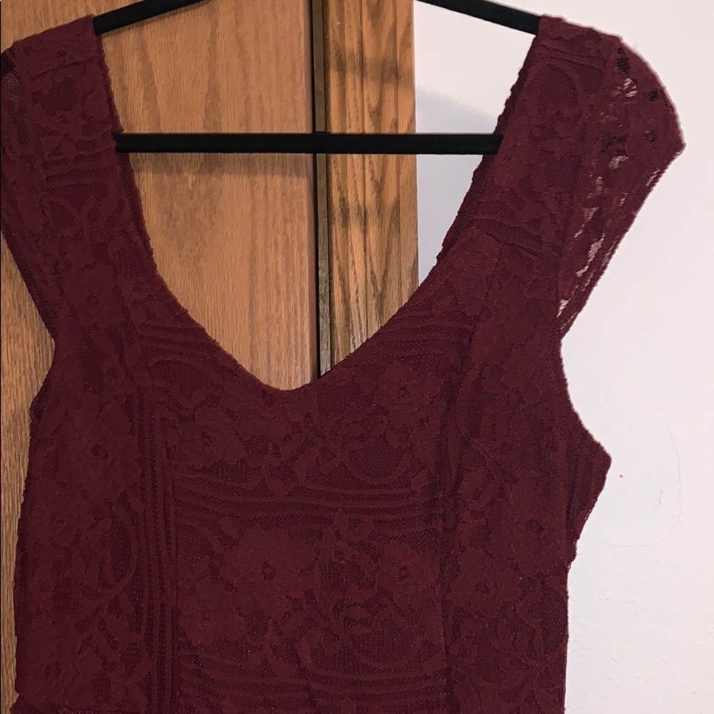 Hollister burgundy lace dress